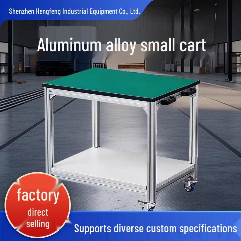 Aluminum Anti-static Hand Pushcart Workbench 600x500x800 2-layer