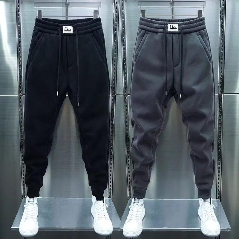 Pantaloni da uomo Autunno Inverno Aggiunta Velluto Ispessimento Streetwear Abbigliamento Uomo Pantaloni da Uomo Pantaloni Larghi Uomo Taglia Grande Youngla Palestra Uomo