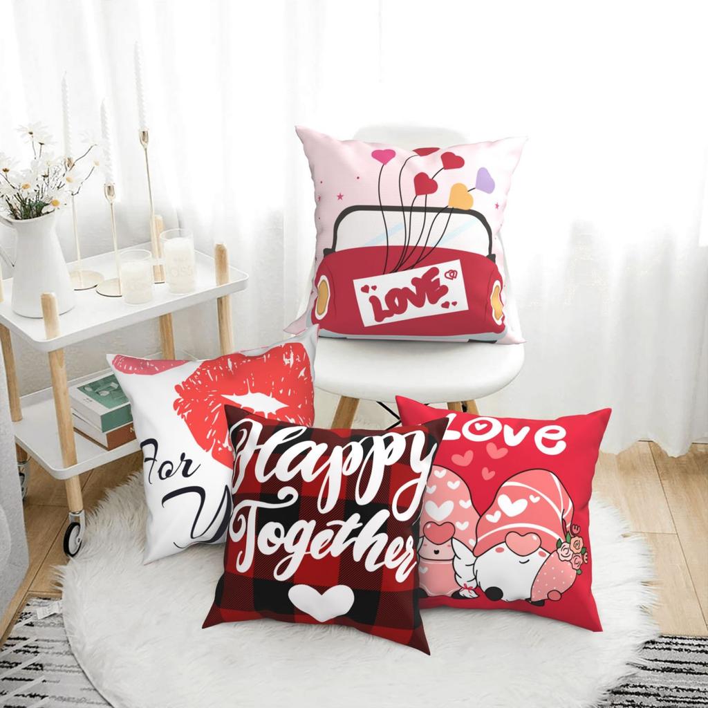 Valentine'S Day Pillowcase Home Bedroom Living Room Decoration Polyester Cushion Pillowcase