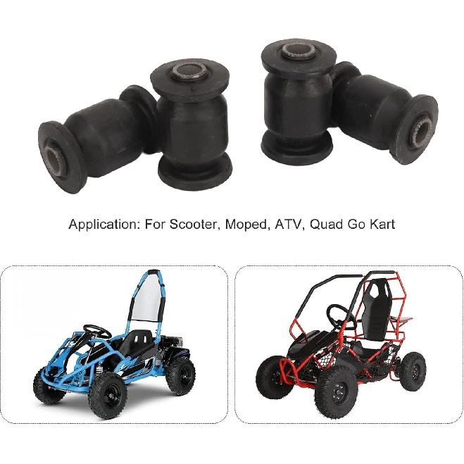 4PCS 10mm Swing Arm Bushing Bushes Set, Swing Arm Mounting Bushing,Control Arm Bushing, Shock Absorption Bushing Spacer for ATV Scooter UTV Quad Bike