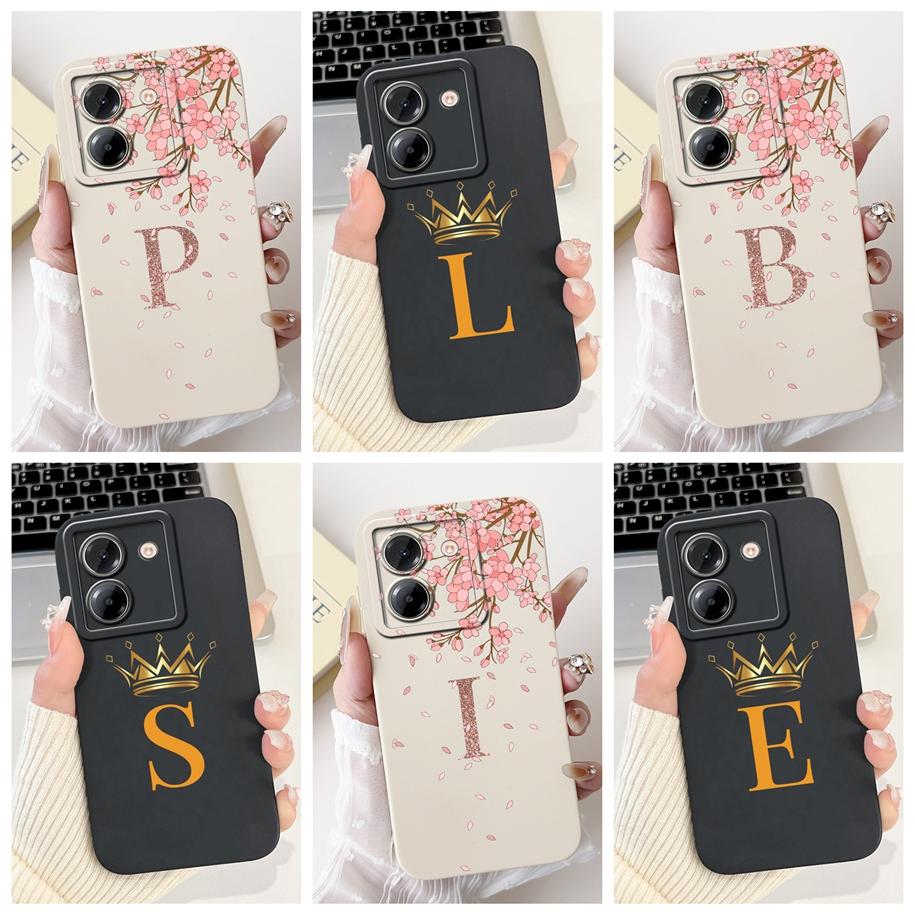 For Xiaomi Poco M7 Pro 5G Case Popular Flowers Letters Crown Fundas Soft Silicone Shockproof Cover For Xiaomi Poco M7 Pro Bumper