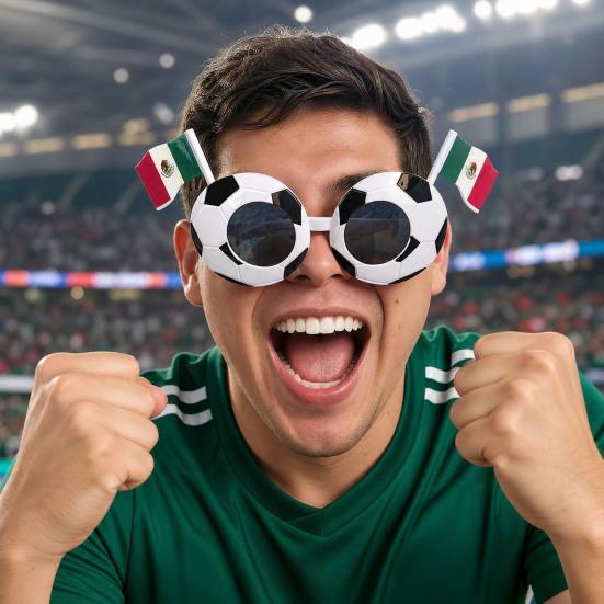 Soccer Fans Sunglasses, Football Events Stadium Sunglasses, Lightweight Football Frame, National Flag Sunglasses for Men Women Party Photo Props