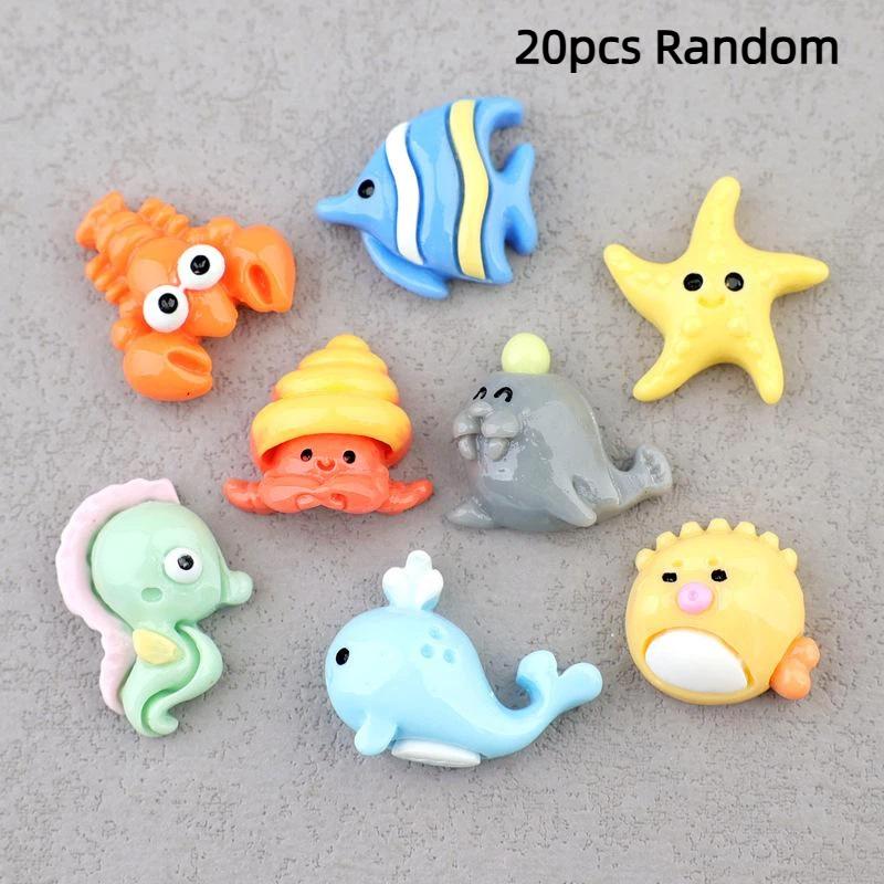 20 ks Nové Roztomilé Pryskyřice Mini Kreslený Rak Plochý Zadní Cabochon Scrapbook Kawaii Diy Ozdoby Doplňky