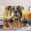 Cartoon Pitbull,pattern Flannel Blanket, High quality Comfortable for All Seasons, Home Decor, Warmth and Comfort, Perfect for Gifts.