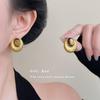 Retro Melaard Tiger's Eye Handmade French Light Luxury Stud Earrings for Women