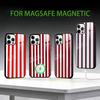 Burgundy White Stripe Phone Case For iPhone17,16,15,14,13,12,11 Plus,Pro Max Magnetic For Magsafe Wireless Charging