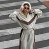 Fashion European and American suits Casual sports suits Zipper cardigan trousers Two-piece suit Women