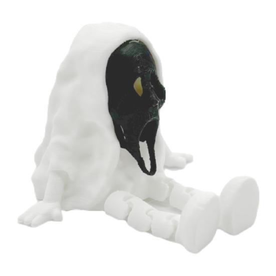 1/3 ks 3D tištěná Halloweenská figurka ducha s pohyblivými klouby, soška ducha s kloubovýma nohama, antistresová mini fidget hračka ducha, dekorace