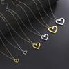 Ciondolo Cuore d'Amore Vuoto Collana in Acciaio Inossidabile Tre Modelli Gioielleria Minimalista Per San Valentino