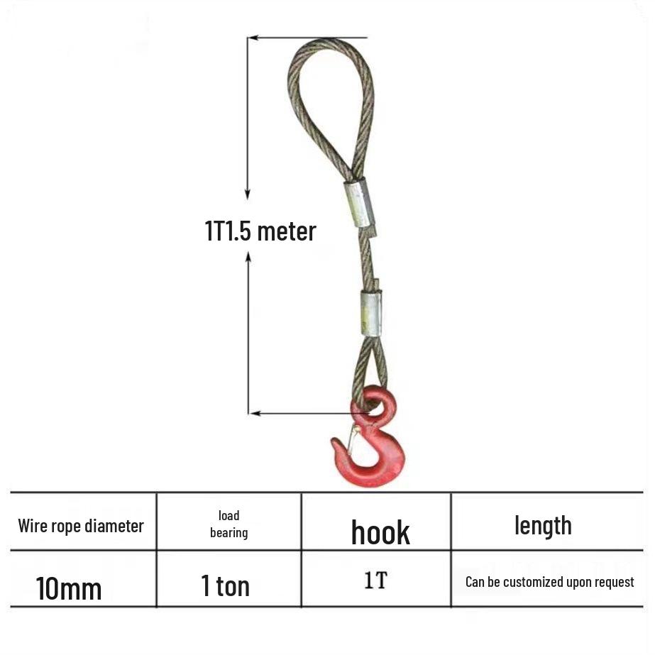 Pressed Oily Double-Leg Wire Rope Hook Sling for Lifting