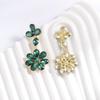 Water Crystal Peach Blossom Earrings For Women Party Evening Wear Fashion Jewelry
