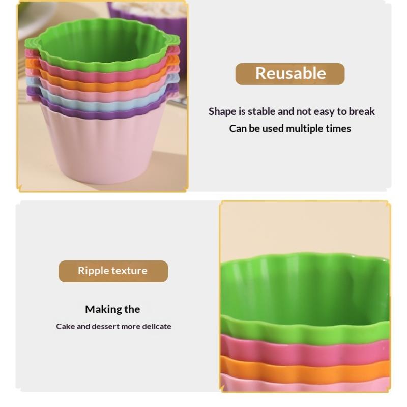 5 Pezzi Stampo per Torta in Silicone a Doppia Orecchia Rotondo Cupcake Muffin Stampo da Cottura Contenitore per Alimenti Strumento per Decorazione Torta Fai-da-te Scatola Portaoggetti