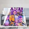 Kpop Demons Huntrix Hunters Blanket Cover Rumi Mira Joey Wool Throw Blanket Bed Sofa Decoration Soft Warm Portable Rug Piece
