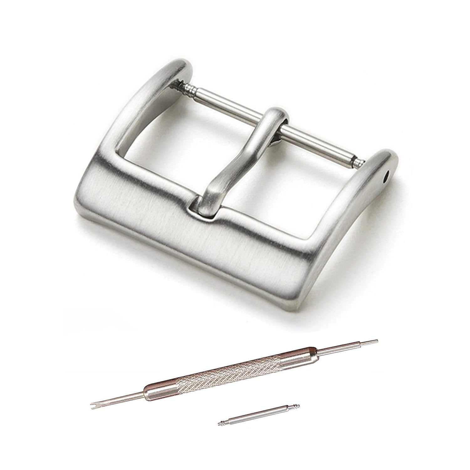 Jumpsunfun 20 мм Сменная часовая лента из нержавеющей стали 316L, матовая пряжка-пиньон с запасной серебристой застежкой, Инструмент,