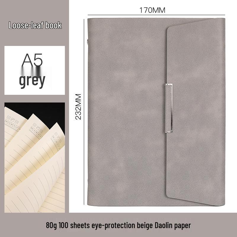 A5 Three-fold Notebook with Loose-leaf Sheets, Magnetic Closure, and Custom Gift Box - Business Diary with Personalized Designs