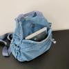Stor Kapacitet Denim Ryggsäck Multifunktionell Bröstväska Dam Axel Crossbody Väska