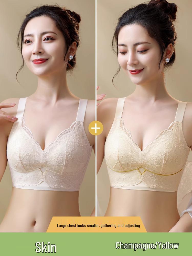 Plus Size Adjustable Push-Up Bra for Large Busts: Side Support, Posture Correcting, Anti-Sagging, Minimizing Design.