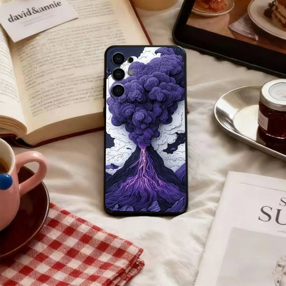 Volcano of Emotions Phone Case For Samsung S25,S24,S21,S22,S23,S30,Ultra,S20,Plus,Fe,Lite,Note,10,Black Cover