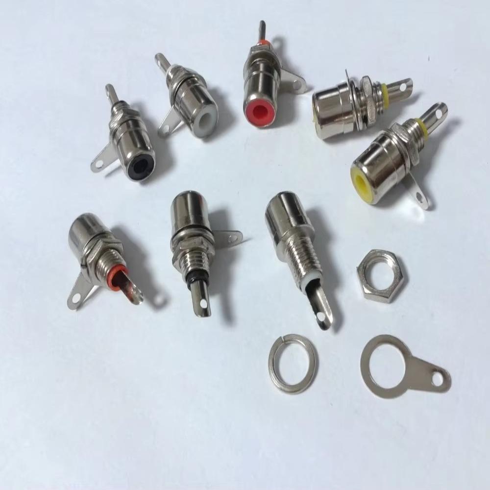 15 Pcs Nickel Plating RCA Panel Mount Connector RCA Panel Mount Audio Socket Plug Connector