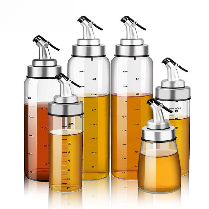 Household Heat-Resistant Oil Pot Oil Bottle Glass Seasoning Box Seasoning Bottle Seasoning Jar Kitchen Supplies Oil Control Measurement Sealing