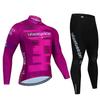 Tour De Italy D'ITALIA Men's Cycling Set Long Sleeve Jersey Quick-Dry Road Bike Suit with Pockets Spring Autumn Cycling Clothing