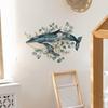 Cartoon Hand-Painted Whale Flower Leaf Wall Sticker Self-Adhesive for Bedroom Living Room Wall Decoration