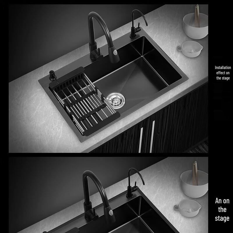 Huinizi Kitchen Single Basin Sink with Pull-Out Faucet