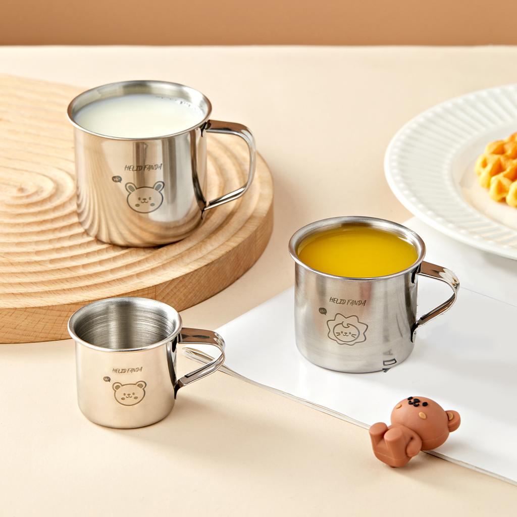 Anti Drop 304 Stainless Steel Mug With Handle Mini Portable Tea Milk Cup Cute Kid Water Cup Outdoor Picnic Drinkware