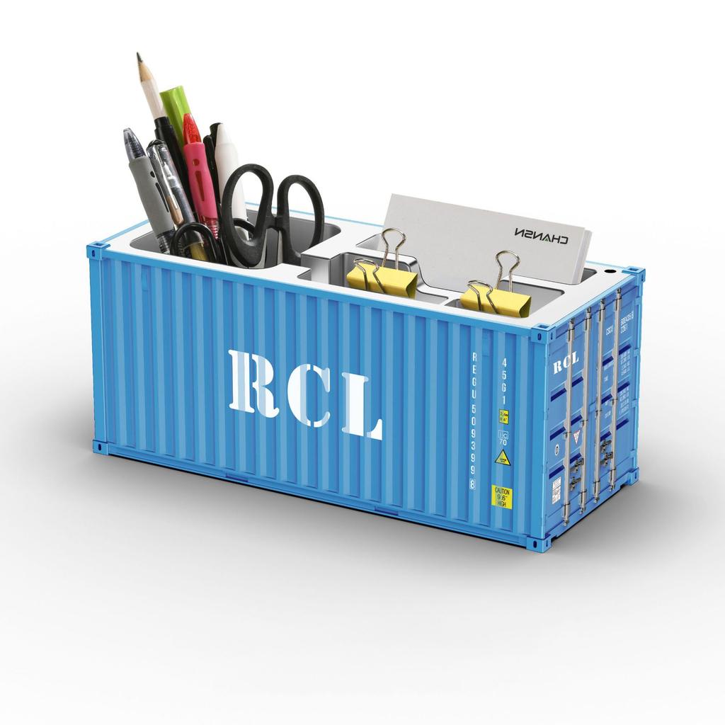 Simulated Ocean Freight Container Model Pen Holder Storage Box New Plastic Storage Box Desktop Storage Rack