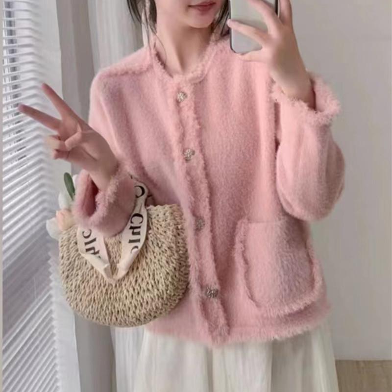 Women's Fashion Casual Solid Color Print Autumn Winter Long Sleeve O-Neck Sweaters