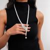 Industria Pesante Zircone Piuma Perla Maglione Lungo Collana Regolabile Nicchia Premium Collana