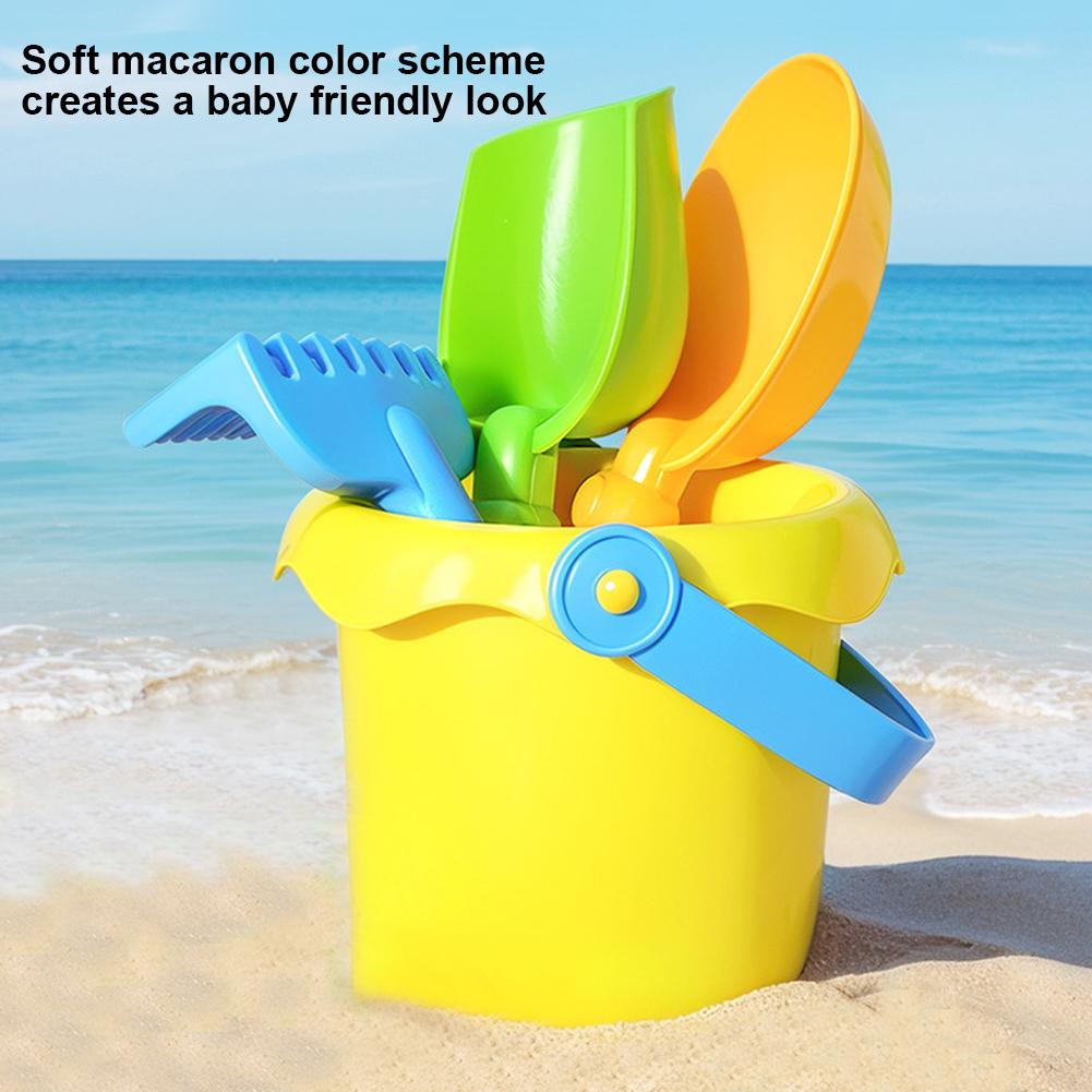 4Piece Kids Beach Sand Toy Set Water And Sand Shovel Beach Bucket Soft Rubber Summer Children Playing With Sand Toys