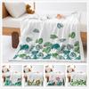 Green Leaf 2D Digital Printing Thickened Lamb Fleece Crystal Fleece Blanket One Piece Blanket