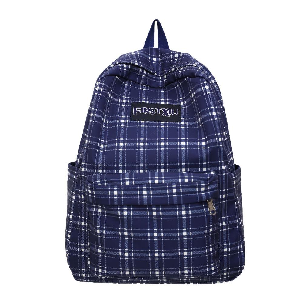 New plaid junior high school student schoolbag women's fashion large capacity high school student backpack