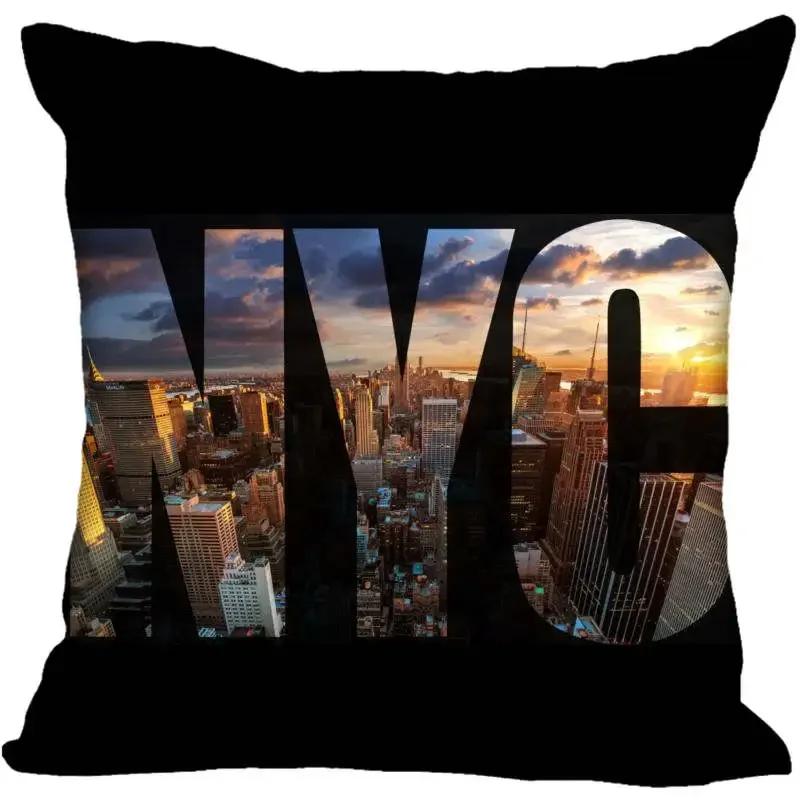 

Custom New York City Square Pillowcase Custom Zippered Pillow Cover Case 45x45cm(One Side) 12x12Inch