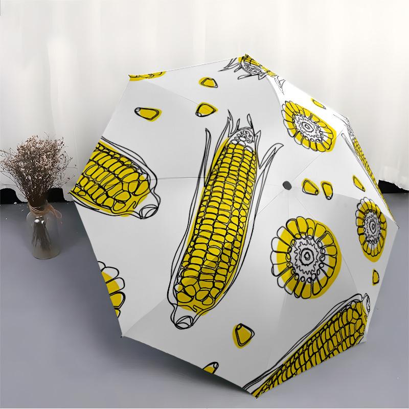 1pc Corn Illustration Automatic Open/Close Umbrella - Compact Travel Umbrella, Gift for Birthdayyy251208183