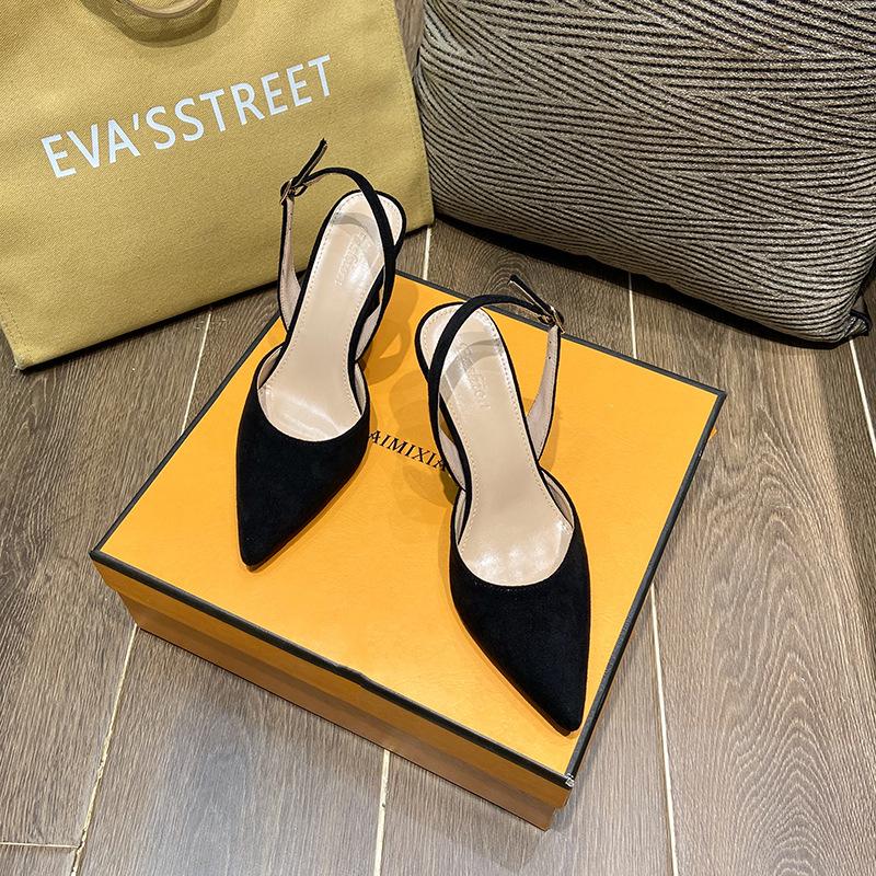 Wczesnowiosenne nowe szpilki na wysokim obcasie ze szpiczastym czubkiem, płytkie wycięcie, klamra jednosłowowa, damskie buty pojedyncze, wszechstronne profesjonalne szpilki, buty damskie