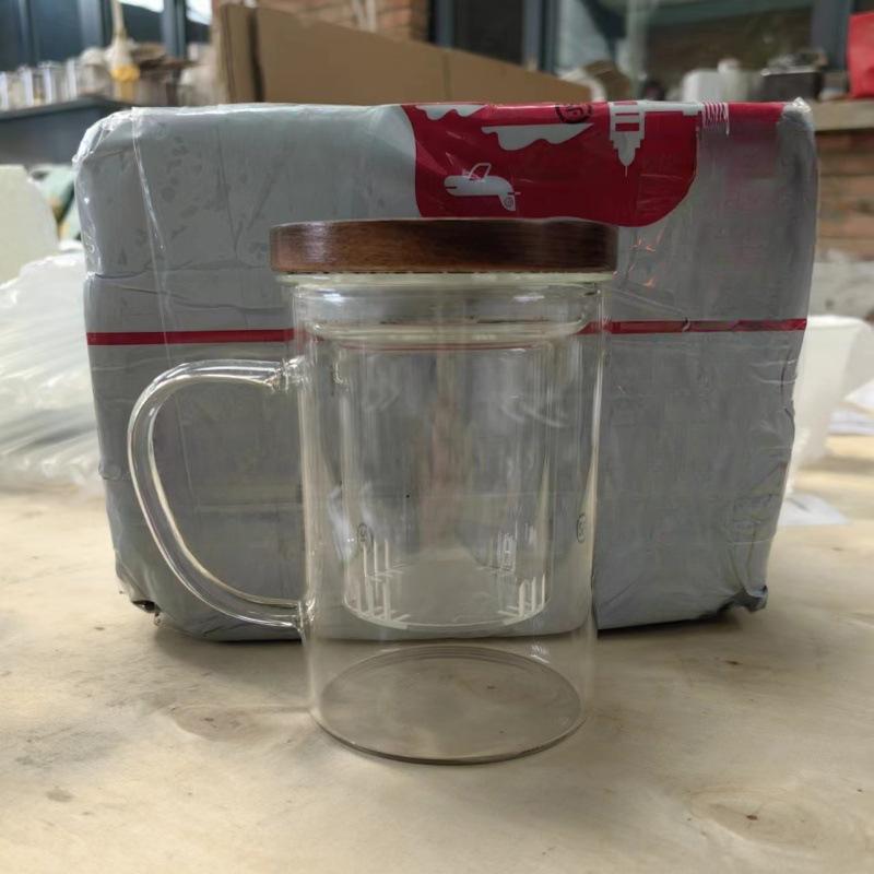 

Высокоборосиликатное стекло Чайная чашка Бытовая для питьевой воды Чашка для зеленого чая Офисная чашка для чая с разделением Интегрированная чайная чашка 400ml