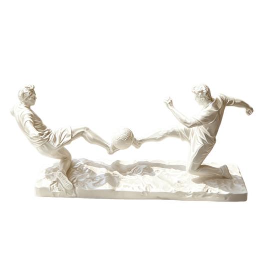 Soccer Player Statue, 3D Printed 2 Men Playing Soccer Figurine, Sports Table Sculpture for Home, Office Decor, Gifts for Sports Lovers, Men