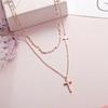 Street Style Korean Style Jewelry Women Pendant Necklace Metal Clavicle Chain Double Layer  Choker