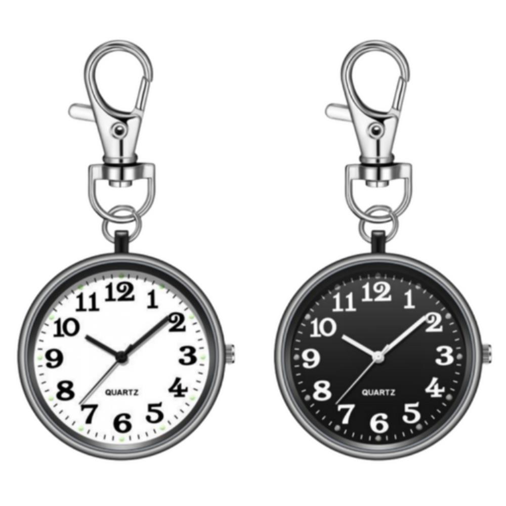 Mini Watch Keyring, 1 Set(White+Black), Nurse, Exam Taker, Camper