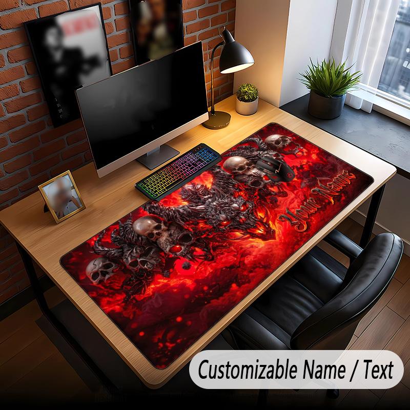 Bat Raven Theme Custom Mouse Pad Personalized With Name Text Customized Desk Mat For Office Home Decor