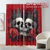 Set Of 2 Modern Flat Printing Curtains Without Rod Royal Roses Minimalist Polyester Gifts Use Curtain
