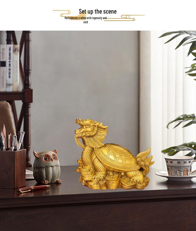 Pure Copper Dragon Turtle Home Decor - Bixi Baxia Wealth Attraction Ornament