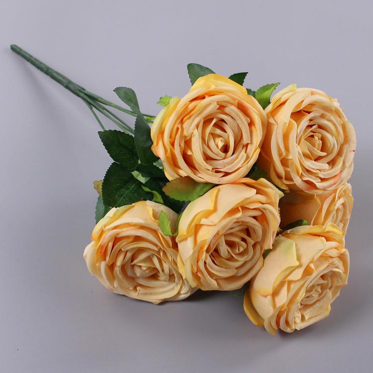 Single multi-headed rose wedding hotel decoration home road lead fake flower
