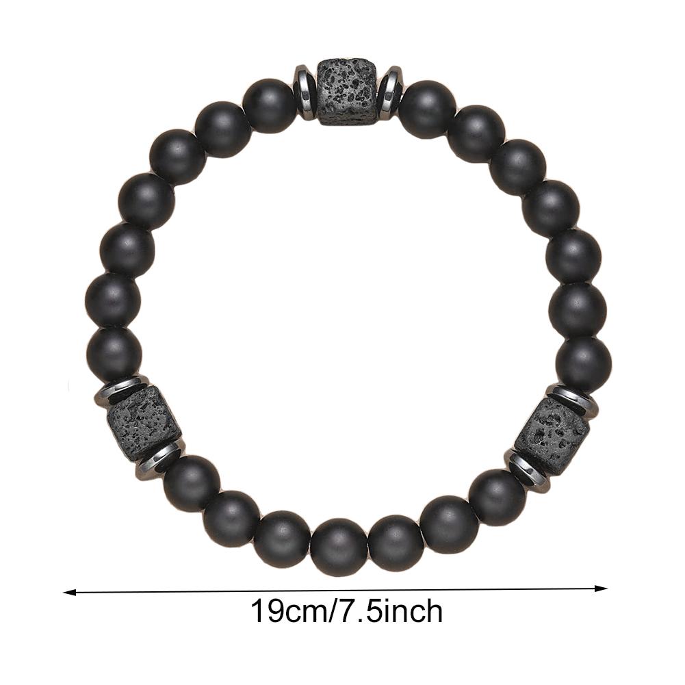 Fathers Day Gifts Matte Lava Rock Volcanic Stone Beads Bracelet with Love Card Natural Stone Beaded Bracelet Lava Rock Bracelet