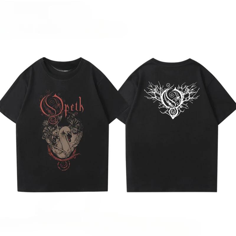 Vintage Progressive Death Metal Band Printed T-shirt for Men Women Fashion Opeth Band Short-Sleeved Tee Streetwear Summer Tshirt