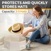 Non-woven Fabric Hat Storage Box Support Structure with Hook Hat Organizer Box Collapsible Octagon Shape Travel Hat Bag