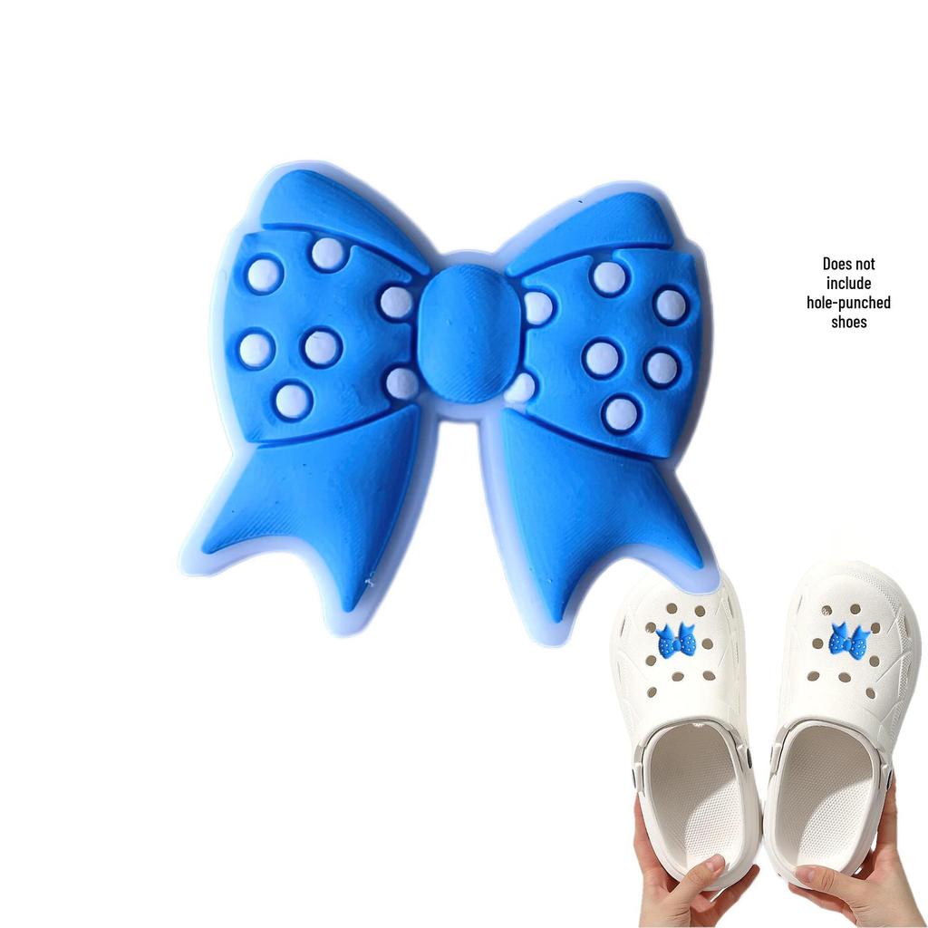 Blue Cartoon PVC Shoe Buckle: Cute Detachable Ornament for Hole Shoes