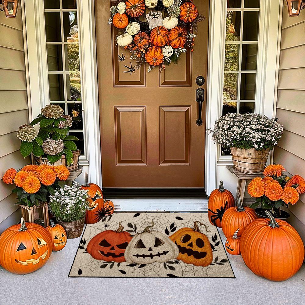 

Halloween Entry Door Decorative Floor Mat Pumpkin Witch Holiday Doormat Dirty Resistant Household Cool Insulation Mat 40X60CM(1.3X2FT